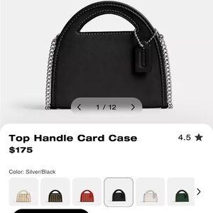 Coach Black and Silver Mini Bag with Top Handle